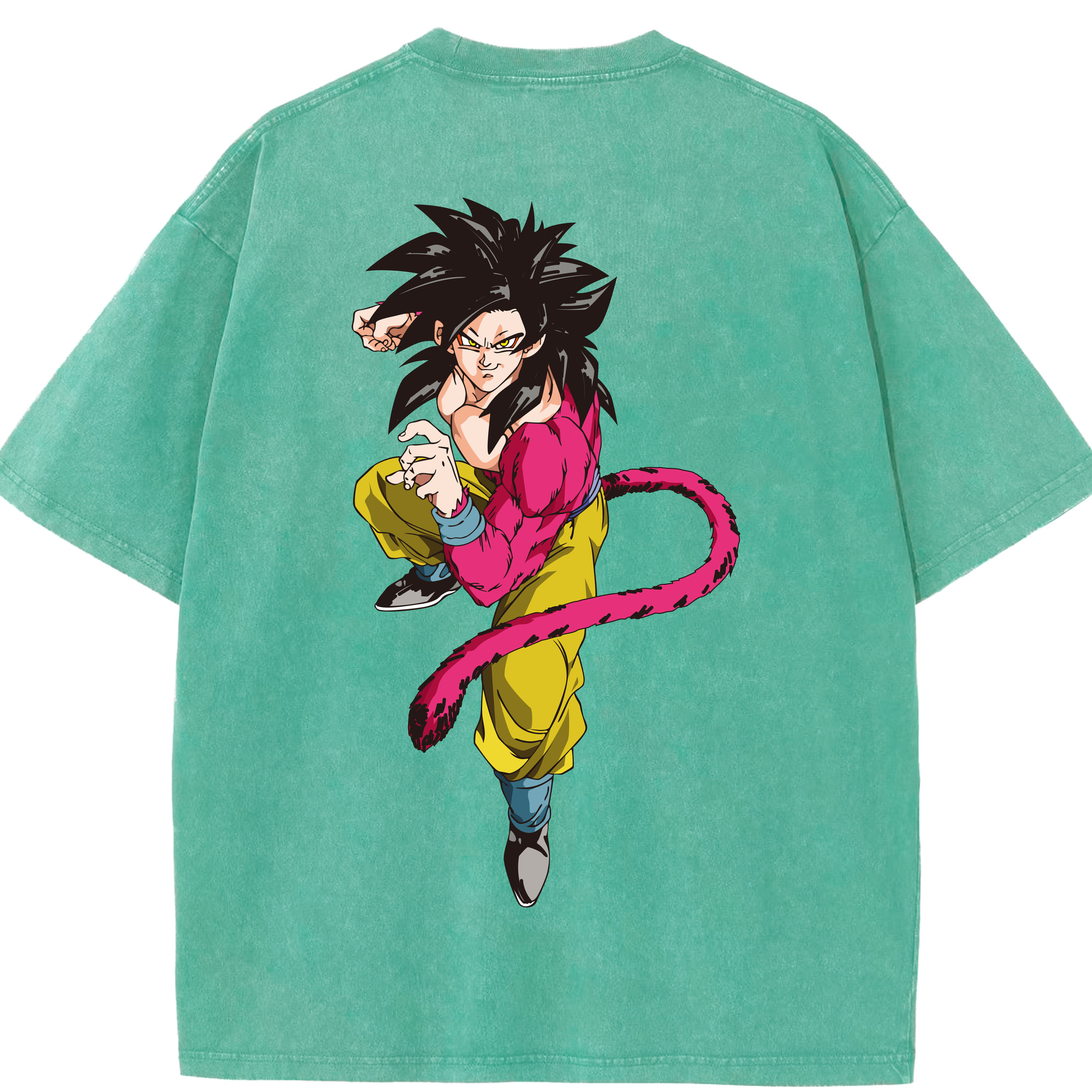 （画像用） ドラゴンボール 孫悟空（そん ごくう）Son Goku カカロット DRAGON BALL Kakarotto 綿100% ヴィンテージ風 半袖Tシャツ（背面プリント）